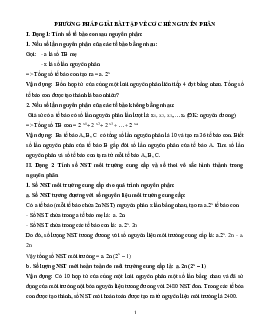 Phương pháp giải bài tập về nguyên phân và giảm phân