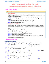 Phiếu bài tập Toán 9 chương phương trình và hệ phương trình bậc nhất