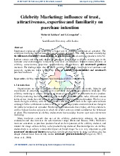 Celebrity Marketing: influence of trust,  attractiveness, expertise and familiarity on  purchase intention    | Khóa luận tốt nghiệp | Trường Đại học Công Nghiệp Thành phố Hồ Chí Minh