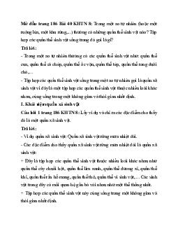 Giải Khoa học tự nhiên 8 bài 40: Quần xã sinh vật | Cánh diều