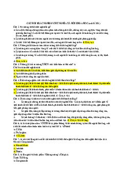 Tổng hợp các mã đề thi trắc nghiệm môn Chủ nghĩa xã hội khoa học