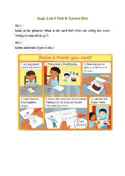 Giải Tiếng Anh lớp 4 Unit 8: Lesson Five | Family and Friends