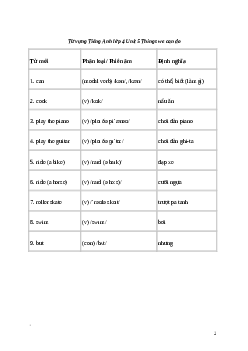 Từ vựng tiếng anh 4 Unit 5: Things we can do | Global Success