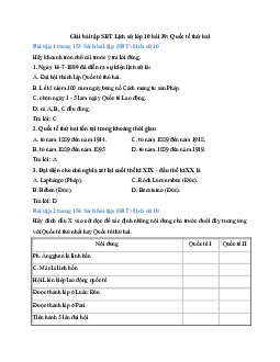 Giải bài tập SBT Lịch sử lớp 10 bài 39: Quốc tế thứ hai