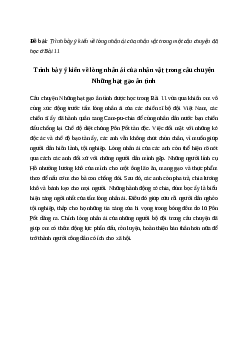 Trình bày ý kiến về lòng nhân ái của nhân vật trong một câu chuyện đã học ở Bài 11 | Văn mẫu Tiếng việt 4| Cánh diều
