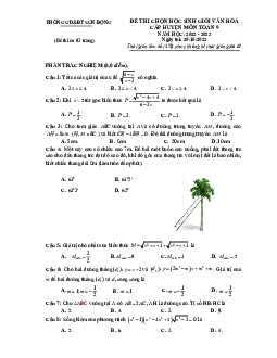 Đề thi HSG Toán 9 cấp huyện năm 2022 – 2023 phòng GD&ĐT Sơn Động – Bắc Giang
