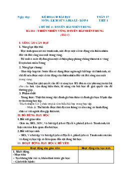 Giáo án Lịch sử và địa lí lớp 4 Tuần 17 | Chân trời sáng tạo