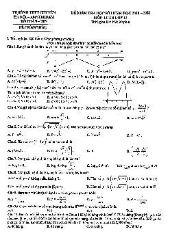 Đề thi học kì 1 Toán 12 năm 2020 – 2021 trường THPT chuyên Hà Nội – Amsterdam
