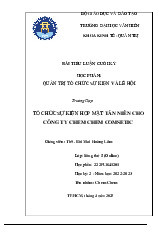 Tiểu luậnTỔ CHỨC SỰ KIỆN HỌP MẶT TÂN NIÊN CHO CÔNG TY CHEM CHEM COMSETIC môn Quản trị học - Trường Đại học Văn Hiến