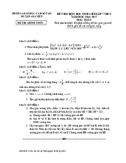 Đề học sinh giỏi Toán 7 năm 2016 – 2017 phòng GD&ĐT Gia Viễn – Ninh Bình