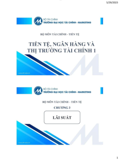 Bài giảng Chương 3 : Lãi suất