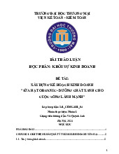 Kế Hoạch Kinh Doanh Sữa Hạt Organic | Bài thảo luận khởi sự kinh doanh