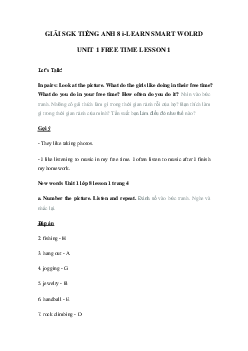 Tiếng Anh lớp 8 unit 1 lesson 1