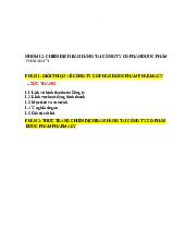 Nhóm 12: chiến dịch bán hàng tại công ty cổ phần dược phẩm Pharmacy môn Logistics quốc tế    | Học viện Nông nghiệp Việt Nam