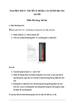 Giải Địa lí lớp 6 Bài 13: Thời tiết và khí hậu, các đới khí hậu trên trái đất - Chân Trời Sáng Tạo
