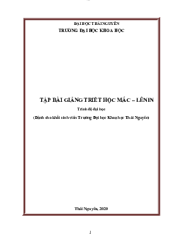 Giáo trình Triết học Mác-Lênin | Trường Đại học Khoa học, Đại học Thái Nguyên
