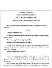 Bài kiểm tra tự luận môn Luật Hiến Pháp Việt Nam - Lí luận Nhà nước & Pháp luật | Trường Đại học Mở Hà Nội