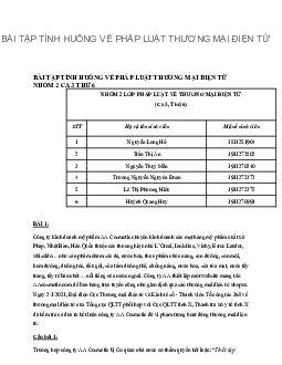 Bài tập tình huống về pháp luật thương mại điện tử