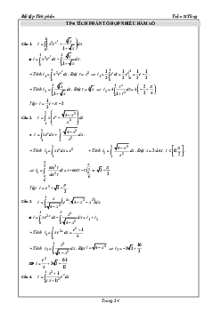 31 bài tập Tích phân tổ hợp nhiều hàm số có lời giải – Trần Sĩ Tùng Toán 12