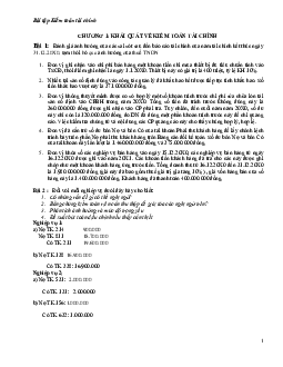 Ngân hàng bài tập Kiểm toán tài chính (có lời giải) | Đại học kinh tế quốc dân