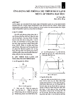 Ứng dụng mô phỏng chu trình máy lạnh một cấp trong dạy học