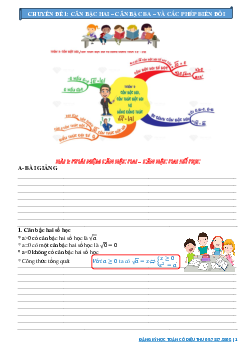 Bài tập chuyên đề căn bậc hai, căn bậc ba