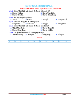 Trắc nghiệm Địa 7 Bài 4: Thực hành phân tích lược đồ dân số tháp tuổi (có đáp án)