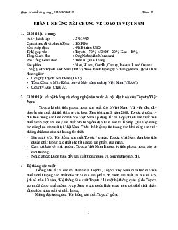Tìm Hiểu Mô Hình Chuỗi Cung Ứng Của Toyota | Đại học Kinh tế Quốc dân