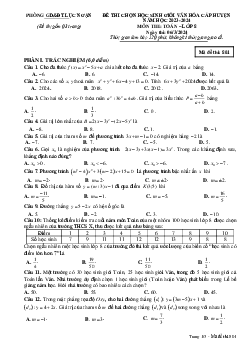 Đề học sinh giỏi Toán 8 năm 2023 – 2024 phòng GD&ĐT Lục Ngạn – Bắc Giang