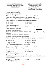 Đề Thi HK 1 Môn Toán Lớp 6 THCS Quang Trung 2025-2026 Có Đáp Án