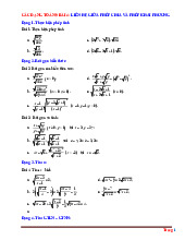 Các Dạng Toán 9 Bài 4 Liên Hệ Giữa Phép Chia Và Phép Khai Phương