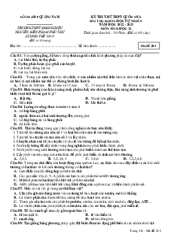 Đề thi thử THPT Quốc gia năm 2023 môn Sinh lần 1 liên trường THPT Quảng Nam