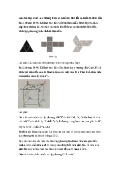 Giải bài tập Toán 12 chương 1 bài 2: Khối đa diện lồi và khối đa diện đều
