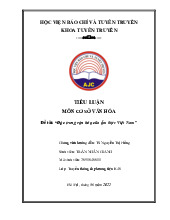 Tiểu Luận Đặc trưng của nền ẩm thực Việt Nam | Tiểu luận môn Cơ Sở Văn Hóa | Học viện Báo chí và Tuyên truyền