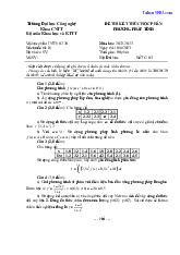Đề thi và đáp án Phương pháp tính đề số 1 kỳ 2 năm học 2022-2023