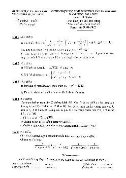 Đề học sinh giỏi Toán THCS năm 2021 – 2022 phòng GD&ĐT thành phố Hưng Yên