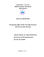 Báo Cáo Chuyên Đề - Thực Tập Kinh Doanh Tại Khách Sạn LeMore Nha Trang môn Quản trị nhà hàng khác sạn | Trường Đại Học Nha Trang
