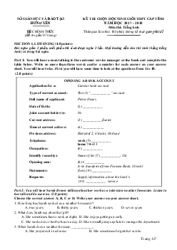 Đề thi chọn HSG Tiếng Anh THPT cấp tỉnh năm 2017 – 2018 Sở Gd – Đt Hưng Yên