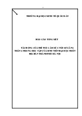 Tác động của trí tuệ cảm xúc đến căng thẳng học tập sinh viên trên địa bàn Thành Phố Hà Nội | Môn Nghiên cứu khoa học - Đại học Kinh Tế Quốc Dân