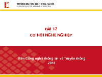 Bài 12 - Cơ hội nghề nghiệp | Nhập môn Công nghệ thông tin | Trường Đại học Bách khoa Hà Nội