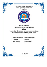 Phân Tích Huy Động Tiền Gửi Tại BIDV 2018-2020 | Bài thảo luận tài chính tiền tệ