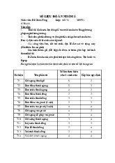 SỐ LIỆU ĐỒ ÁN NHÓM 1 | Đại học Xây Dựng Hà Nội