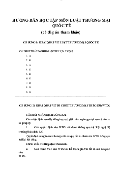 Bộ câu hỏi trắc nghiệm và tự luận ôn tập môn Thương mại quốc tế có đáp án