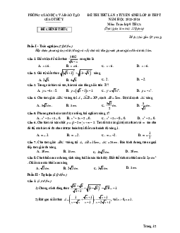 Đề thi thử Toán vào 10 lần 2 năm 2023 – 2024 phòng GD&ĐT Giao Thuỷ – Nam Định