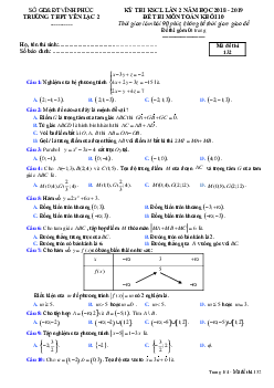 Đề thi KSCL Toán 10 lần 2 năm 2018 – 2019 trường Yên Lạc 2 – Vĩnh Phúc