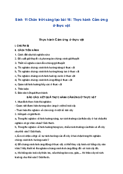 Sinh 11 Chân trời sáng tạo bài 16: Thực hành Cảm ứng ở thực vật