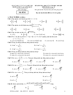 Đề thi học kỳ 2 Toán 10 năm 2019 – 2020 trường THPT Lạc Long Quân – Bến Tre