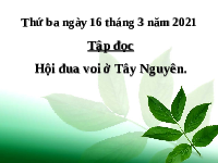 Giáo án điện tử Tiếng việt 1 Chân trời sáng tạo : Hội đua voi ở tây nguyên