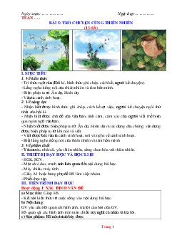 Giáo án Ngữ Văn 6 sách Chân trời sáng tạo Bài 5: Trò chuyện cùng thiên nhiên