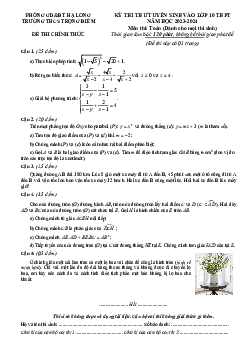 Đề thi thử Toán vào lớp 10 năm 2023 – 2024 trường THCS Trọng Điểm – Quảng Ninh